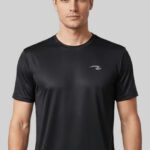 Sportz Fit Solid Men Round Neck Black T-Shirt