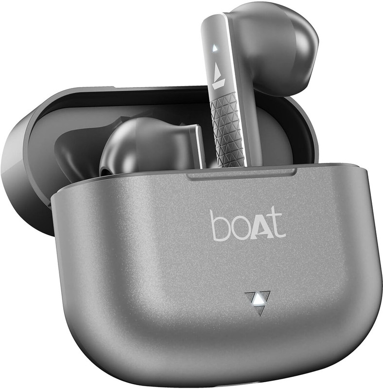 Boat Airdopes 91 Prime, 45H Battery, Enx, Asap Charge, Stream Ad Free Music Via App Bluetooth(Sonic Silver, True Wireless)