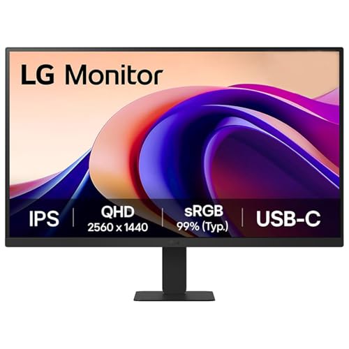 Lg 27U631A Ips Qhd (2560X1440) Monitor, 27 Inch, 100Hz, Srgb 99% (Typ.), Hdr10, Usb-C With Pd 15W, Hdmi, 3 Side Virtual Borderless, Head Phone Out, Reader Mode, Flicker Safe, 3 Years Warranty, Black