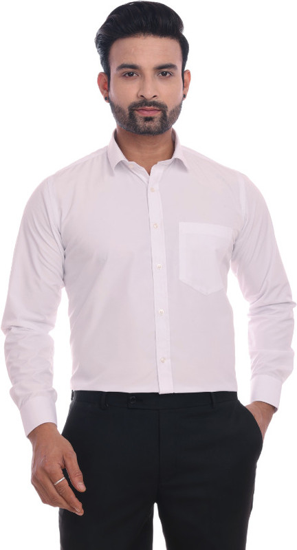 Colours ‘N’ Collars Men Solid Formal White Shirt