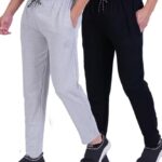 Quixel Track Pant For Men’S || Men’S Cotton Track Pant || Men’S Regular Fit Mid Rise Track Pant…(In, Alpha, L, Regular, Black & Grey)