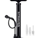 Strauss Bicycle Air Pump With Needle & Dual Valve | 30 Cm Long | Portable Pump With 2 Modes, Ideal For Inflating Bicycle, Swimming Rings | Sturdy Base & Ergonomic Handle, (Black)