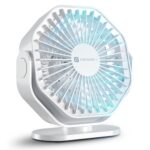 Portronics Chill On, Mini Type-C Powered Table & Hanging Fan, 360° Rotation, 3-Speeds, Upto 5000 Rpm, Bldc Motor, One Button Control, Compact 3.25” Design With Loop For Desk, Home, Office & Travel