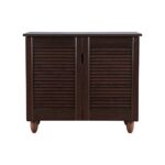 Hometown Kaira 2 Door Engineered Wood Shoe Rack | Wooden Shoe Cabinet With 3 Shelves For Organizing Footwear, Multipurpose Storage For Entryway, Bedroom & Living Room | Wenge Finish