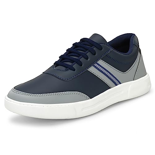 Centrino Mens Casual Shoes Fashion Lace Up Non-Slip Flats Trendy Stylish All Day Comfortable Lightweight Sneakers With Extra Comfort On Heel Blue Casual Shoe For Mens 6313-9