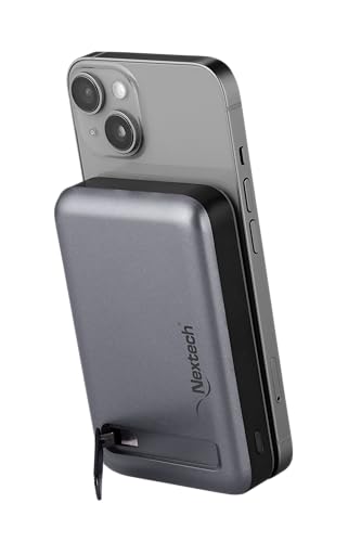 Nextech Magsafe Wireless Powerbank 10000 Mah Fast Charging Usb Type-C Input, 22.5W Output & 15W Wireless Charging For Iphone 12 & Above & Android (Black) Wireless Power Bank For Iphone & Android