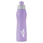 Milton Active 1000 Stainless Steel Water Bottle With Spout Lid And String, 885 Ml Water Bottles, Single Walled, Leak-Proof, Rust-Free Steel Bottle, Easy Grip, Easy To Carry, Travel Bottle, Purple