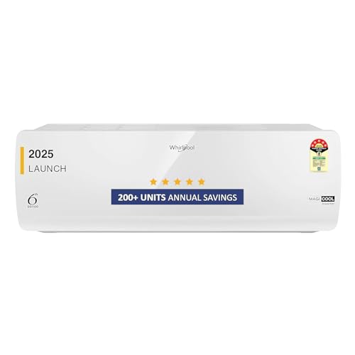 Whirlpool 1.5 Ton 5 Star, Magicool Inverter Split Ac (Magicool 15T 5S Inv Cnv S5K2Pp0, Copper, Convertible 4-In-1 Cooling Mode, Hd Filter White)
