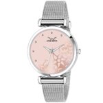 Louis Devin Pink Dial Mesh Steel Chain Analog Wrist Watch For Women | Ld-L157-Pnk-Ch