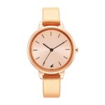 Fastrack Glitch Quartz Analog Rose Gold Dial Peach Leather Strap Watch For Girls – Nt6234Wl01