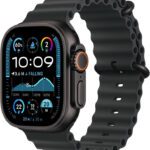 Apple Watch Ultra 2 Gps + Cellular 49Mm Black Titanium With Black Ocean Band(Black Strap, Free Size)