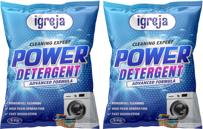 Igreja Power Detergent Powder | Advanced Cleaning Formula | 10 Kg Detergent Powder (Fresh)(10 Kg)