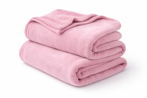 Homitecture Premium Plush Solid Summer Single Bed Dohar/Ac Blanket | 250 Gsm Reversible Lightweight Cozy Soft For Bed, Sofa, Couch, Travel & Camping 225X150 Cm,Polyester (Pink)