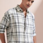 Highlander Men Checkered Casual White Shirt