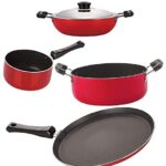Nirlon Odor Free 3 Layer Non Stick Coating Cookware Gift Item Set Of 4 Pieces With Bakelite Handle(Ft13_Dkd(M)_Sp(B)_Cs24)