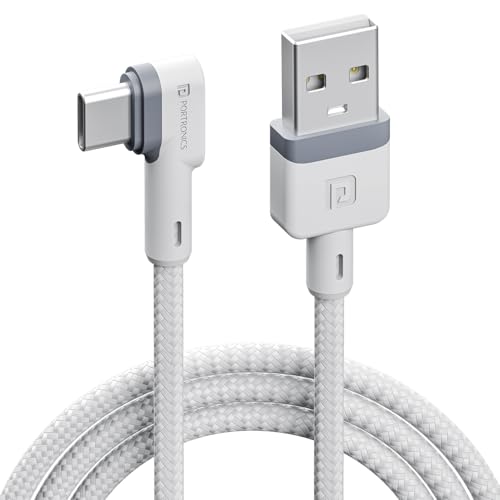Portronics Konnect L Por-1403 Fast Charging 3A Type-C Cable 1.2 Meter With Charge & Sync Function For All Type-C Devices (White)