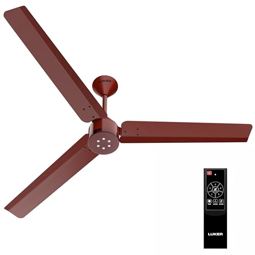 Luker Size Zero 1200 Mm Bldc Ceiling Fan With Remote Control | High Air Delivery | 5 Star Rated | Energy Saving | 3 Year Warranty | Brown-Brown-Brown(Y)