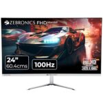 Zebronics A24Fhd Led Monitor, 24 Inch (60.96Cm), 250 Nits, 100Hz, Slim Design, Fhd, 1080P, Wall Mountable, Hdmi, Vga, Ultra Slim Bezel, Metal Stand, Built-In Speakers