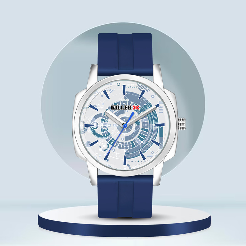 Killer Kl-9411-Blue Big Dial Analog Watch  – For Men