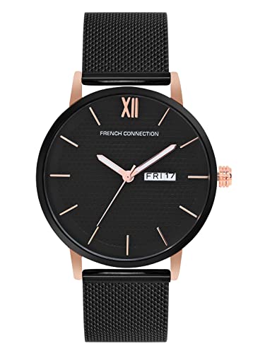 French Connection Men’S Analog Watch Black Strap-Fcn00034A