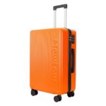 Mewtour 24 Inch Orange Abs Zippered Luggage Set, Lightweight With Telescopic Handle, 360° Spinner Wheels, Tsa Lock Suitcase