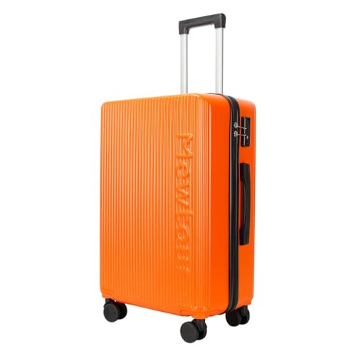 Mewtour 24 Inch Orange Abs Zippered Luggage Set, Lightweight With Telescopic Handle, 360° Spinner Wheels, Tsa Lock Suitcase