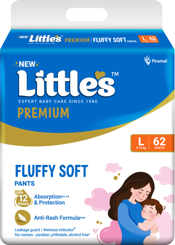 Little’S Comfy Baby Diaper Pants – Premium 12 Hours Absorption, Wetness Indicator – L(62 Pieces)