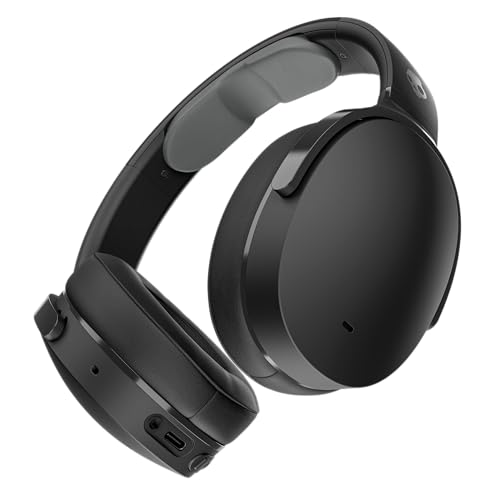 Skullcandy Hesh Anc Smartchoice Active Noise Cancelling Wireless Headphones With 40Mm Drivers, 22Hr Playtime + Rapid Charge, Flat-Folding And Collapsible,Light Weight,Work With Android And Ios- Black