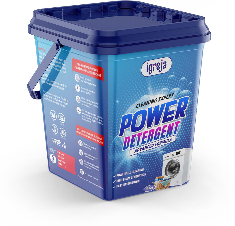 Igreja Bright Like New Matic Front/Top Load Cleaning Expert Blue Detergent Powder 5 Kg Detergent Powder (Fresh)(5 Kg)