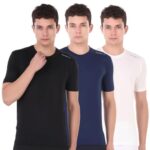 Vector X Self Design Men Round Neck T-Shirt 100% Polyerster (Pack Of 3)