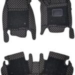 Woschmann – Black Luxury 7D Car Foot Mats Car Floor Mats Faux Leather All Weather Waterproof Full Surrounded Anti Slip Foot Carpets For-Civic 2019