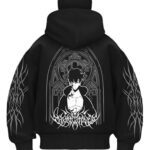 Legasus Ninja Balaclava Zipper Hoodie For Men – Black Full Zip Hooded Jacket With Face Cover, Heavyweight Cotton 350 Gsm Fleece Winter Streetwear Hoodie (In, Alpha, L, Regular, Black)