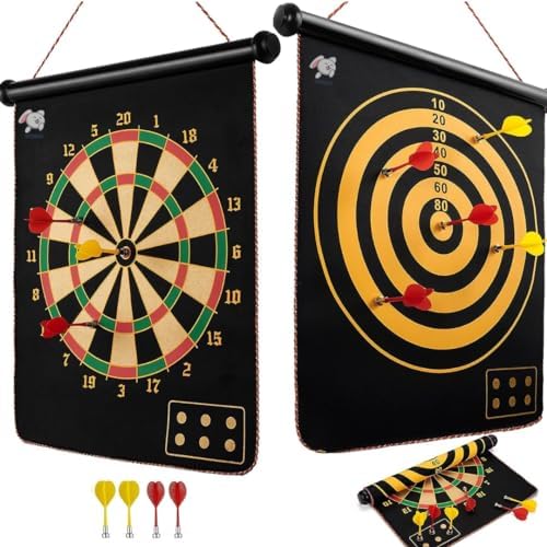 Storio Magnet Dart Board Game For Kids,Double Sided Magnet Dart Board With Darts, Size- 14 Inches