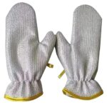 Steel Wired Dishwashing Hand Gloves – Non Scratch Wire , Durable, Waterproof, Heat Insulated, Reusable Cleaning Gloves For Dish Washing, Bathroom Tiles, Kitchen Tasks, One Pair, Silver, Metallic