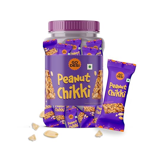 Go Desi Peanut Chikki Bar | No Added Preservatives And Colours | Gajak | Sweets | Made With Jaggery | Gazak | 50 Pieces | 750Gm