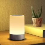 Flyngo Touch Control Led Night Light Table Lamp For Bedroom, Living Room, And Study, With Adjustable Brightness, Usb Rechargeable (A1)Plastic ,White