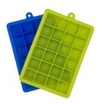 Clazkit Silicone Ice Cube Trays 2 Pack – 24 Cavity Per Ice Tray [Multicolor]