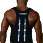 Pletheon Belt For Men And Women For Back Pain With Metal Back Posture Corrector(Black)