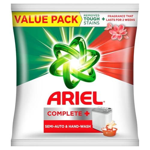 Ariel Complete Detergent Powder – 4Kg | Removes 100 Tough Stains In 1 Wash | Fragrance That Lasts For 2 Weeks | For Semi Auto Washing Machine & Bucket Wash