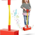 Kids Pogo Jumper Toy With Handle And Foam Base, Jumping Toy With Built-In Sound Squeaker