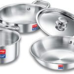 Prestige Triply Splendid Byk Induction Bottom Cookware Set(Triply, 4 – Piece)