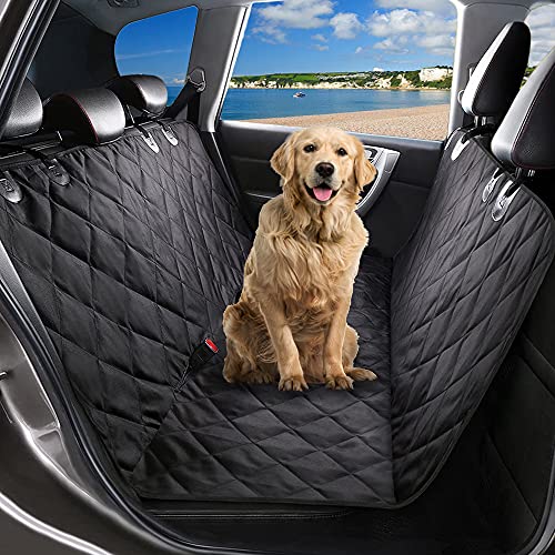 Petnice Polyvinyl Chloride Dog Car Seat Covers, Waterproof Scratch Proof Nonslip Pet Back Cover, Travel Hammock With Anchors For Cars Trucks Suv, Boot Liner, Black