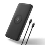 Spigen 2 In1 10000 Mah Wireless Charging Power Bank With Usb-A | Usb-C 20W Fast Charging, Included Type-C To C Cable, Lithium Polymer – Black