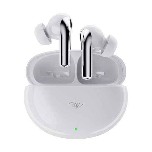 Itel Buds Ace Anc, Anc (~25Db), 50Hrs Playtime, Ai Enc, 10Mm Drivers, Fast Charging, Ipx5, V5.3 Bluetooth Tws In Ear Earbuds Wireless Earphones With Mic (White)