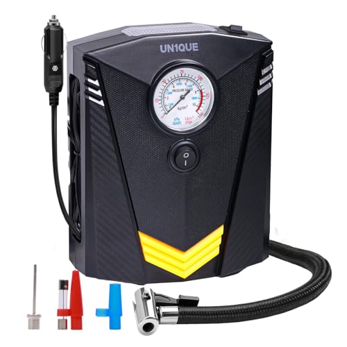 Un1Que Tyre Inflator For Car, 150Psi Car Air Pump, 12V Dc Portable Air Compressor For Tyre, Fast Inflation Speed Inflator Pump With Light