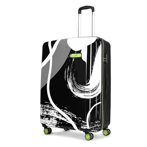 Skybags Splash Cabin Trolley Bag 55Cm | Small | Printed Hard Luggage | Smooth 8-Wheel Suitcase | Combination Lock With Sturdy Zipper | 5 Years International Warranty – Unisex (Black)