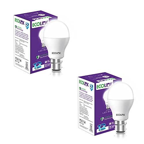 Ecolink 12W Base B22 Led Bulb (Cool Day Light,Pack Of 2)