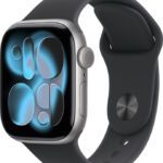 Apple Watch Series 11 Gps 42Mm Space Grey Aluminium Case Black Sport Band – M/L(Black Strap, Medium/Large)