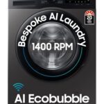 Samsung Smart Choice 12 Kg, 5Star, Ai Ecobubble, Super Speed, Wi-Fi, Hygiene Steam With Inbuilt Heater, Digital Inverter, Fully-Automatic Front Load Washing Machine (Ww12Dg5B24Axtl, Inox)