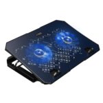 Evofox Frost Laptop Cooling Pad With 1000 Rpm 2X Silent Fans, 5 Adjustable Angles, Led Lights, Durable Metal Mesh Surface, Ergonomic Stand For Laptops Up To 15.6 Inches (Blue)
